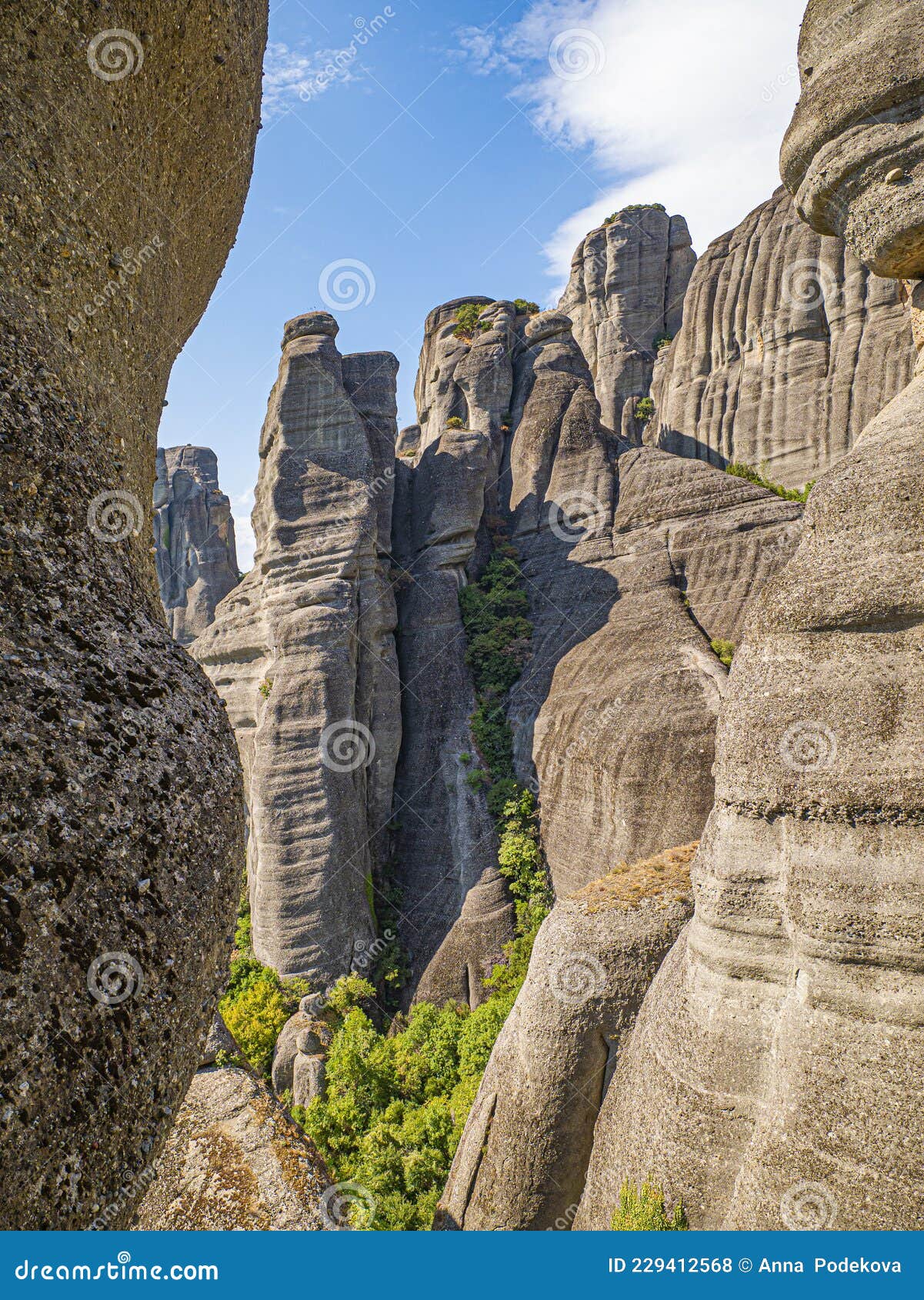 meteora cliffs landscapes. holly monasteries territory.